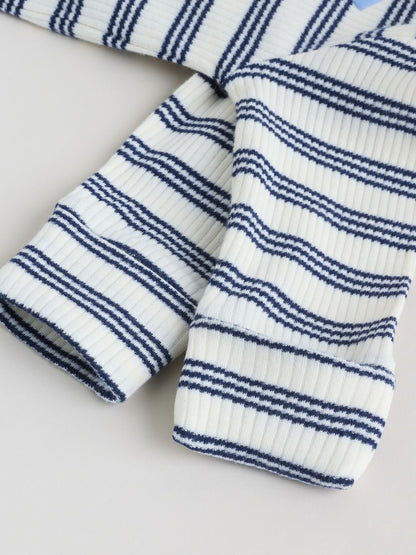 Blue Stripe Milk Club Two Way Zip Baby Sleepsuits 3 Pack (0mths-3yrs)