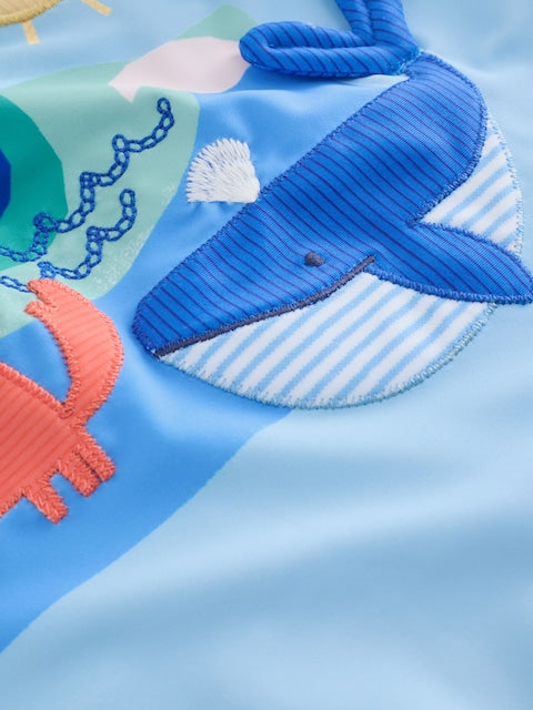 Blue Sunsafe Rash Vest and Swim Shorts Set Immediate