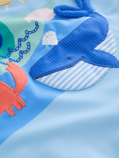Blue Sunsafe Rash Vest and Swim Shorts Set Immediate