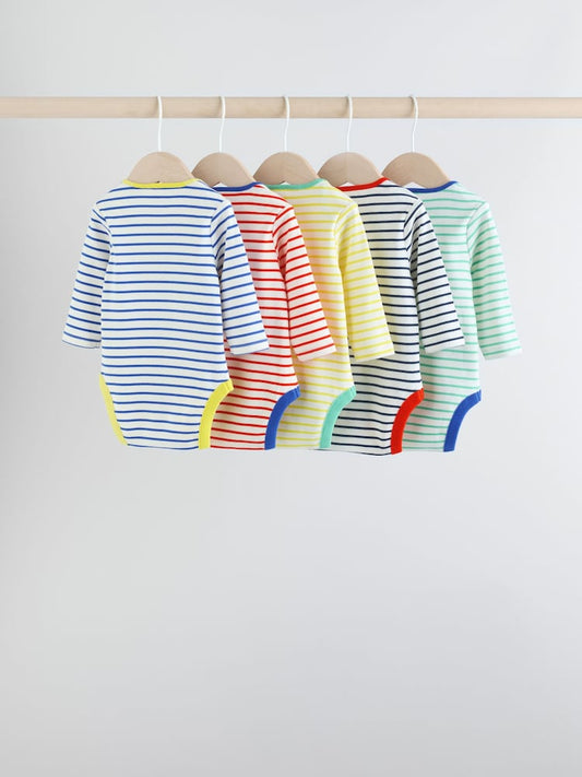 Bright Baby Long Sleeve Bodysuits 5 Pack