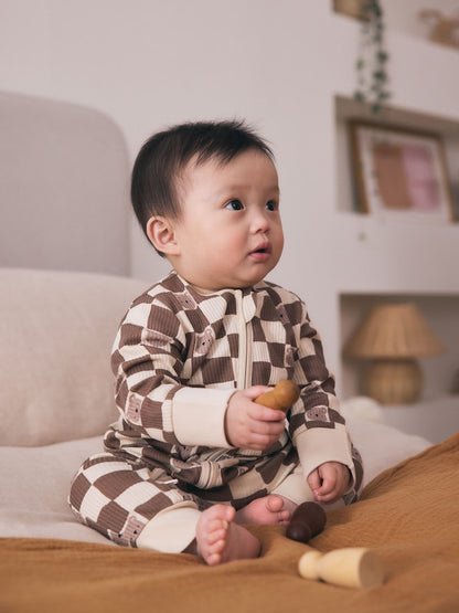 Brown Bear Two Way Zip Baby Sleepsuits 4 Pack Immediate