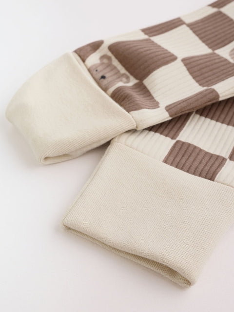 Brown Bear Two Way Zip Baby Sleepsuits 4 Pack Immediate