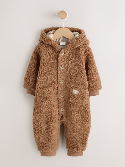 Brown Borg Hooded Baby Pramsuit Immediate