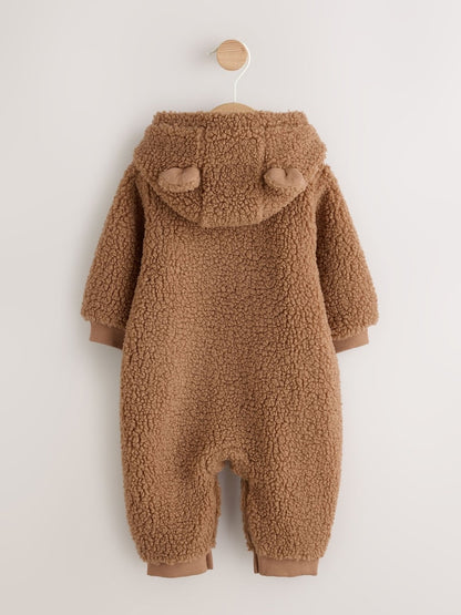 Brown Borg Hooded Baby Pramsuit Immediate
