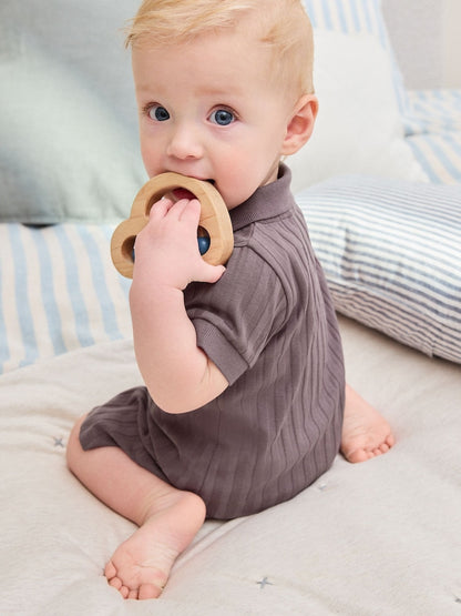 Brown Polo Top and Shorts Baby Set Immediate