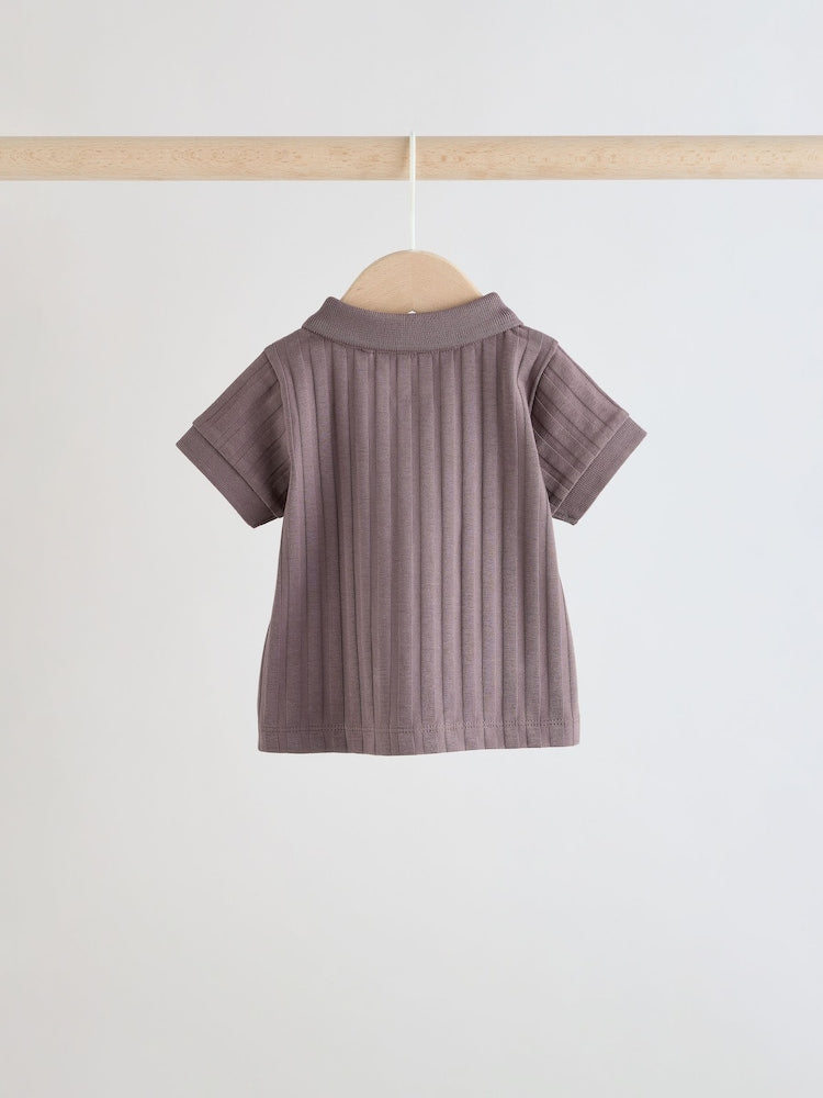 Brown Polo Top and Shorts Baby Set Immediate