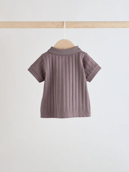 Brown Polo Top and Shorts Baby Set Immediate