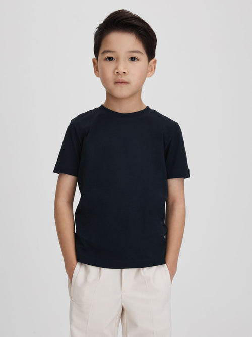 Reiss Navy Bless 9-13 yrs Cotton Crew-Neck T-Shirt image 1