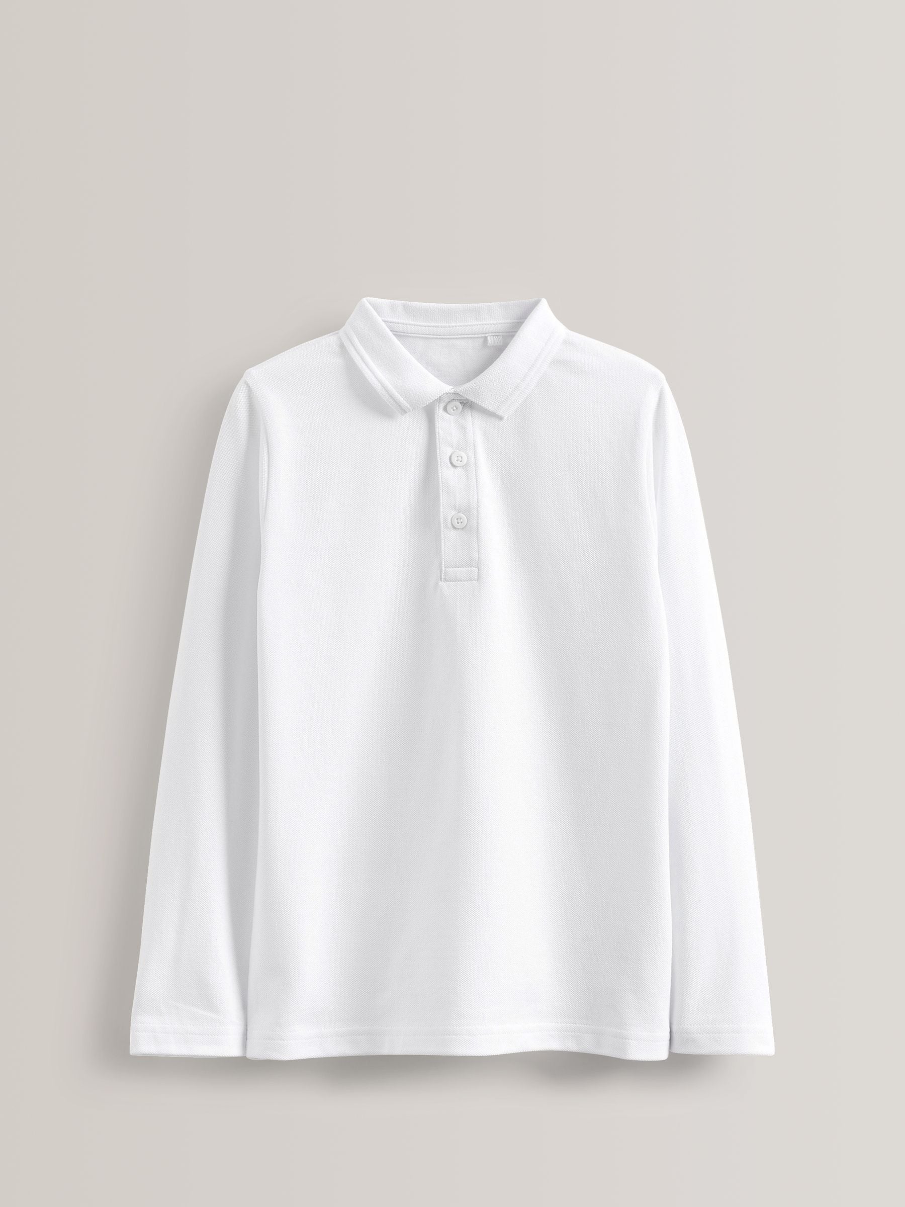 Dsiney Kidz - White Long Sleeve School Polo Shirts 5 Pack (3-16yrs) image 2
