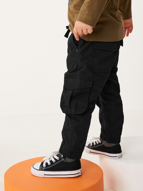 Black Lined Cargo Trousers (3mths-7yrs) image 1