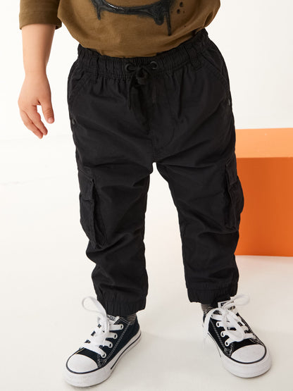 Black Lined Cargo Trousers (3mths-7yrs) image 2