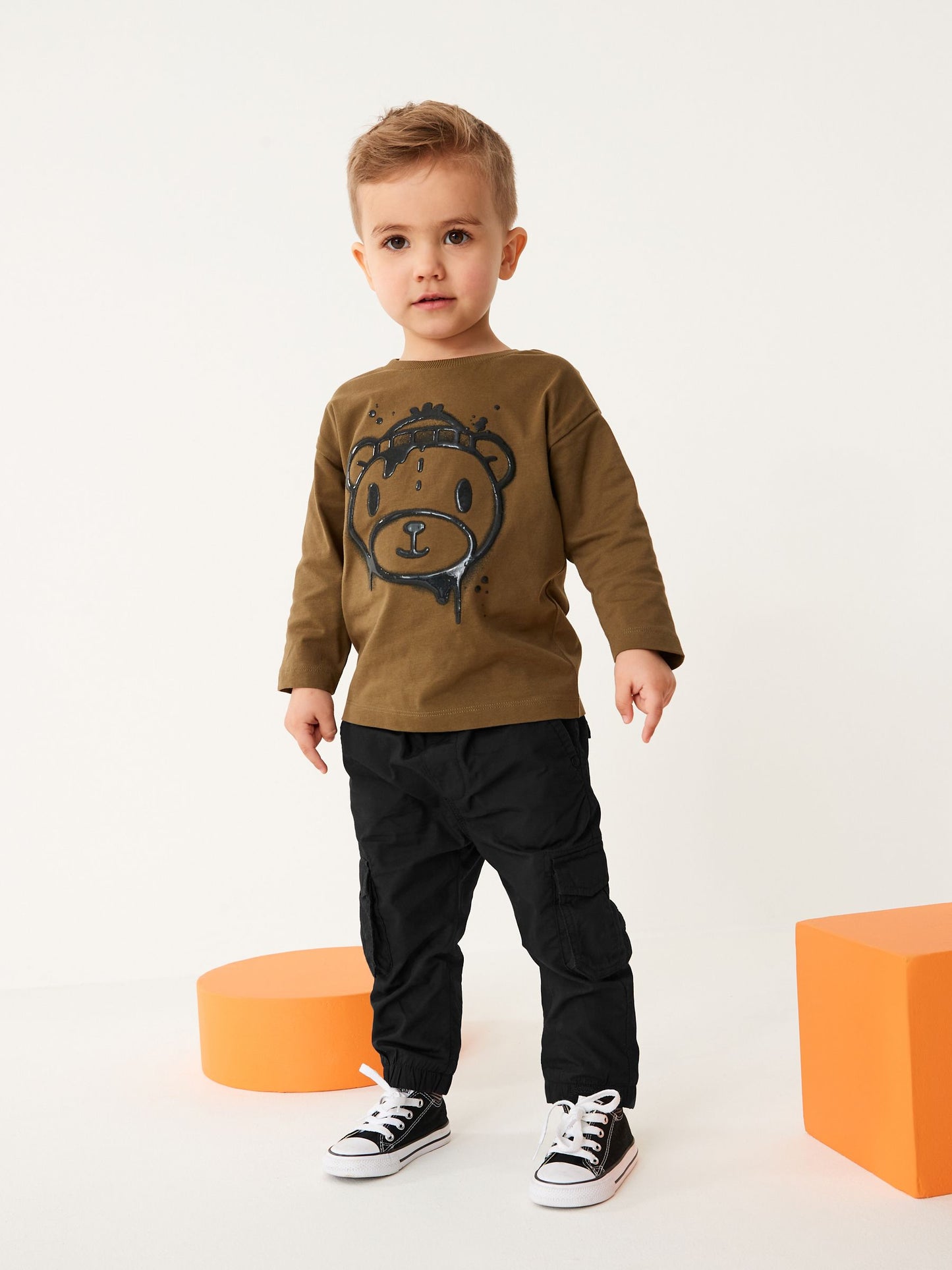 Black Lined Cargo Trousers (3mths-7yrs) image 4