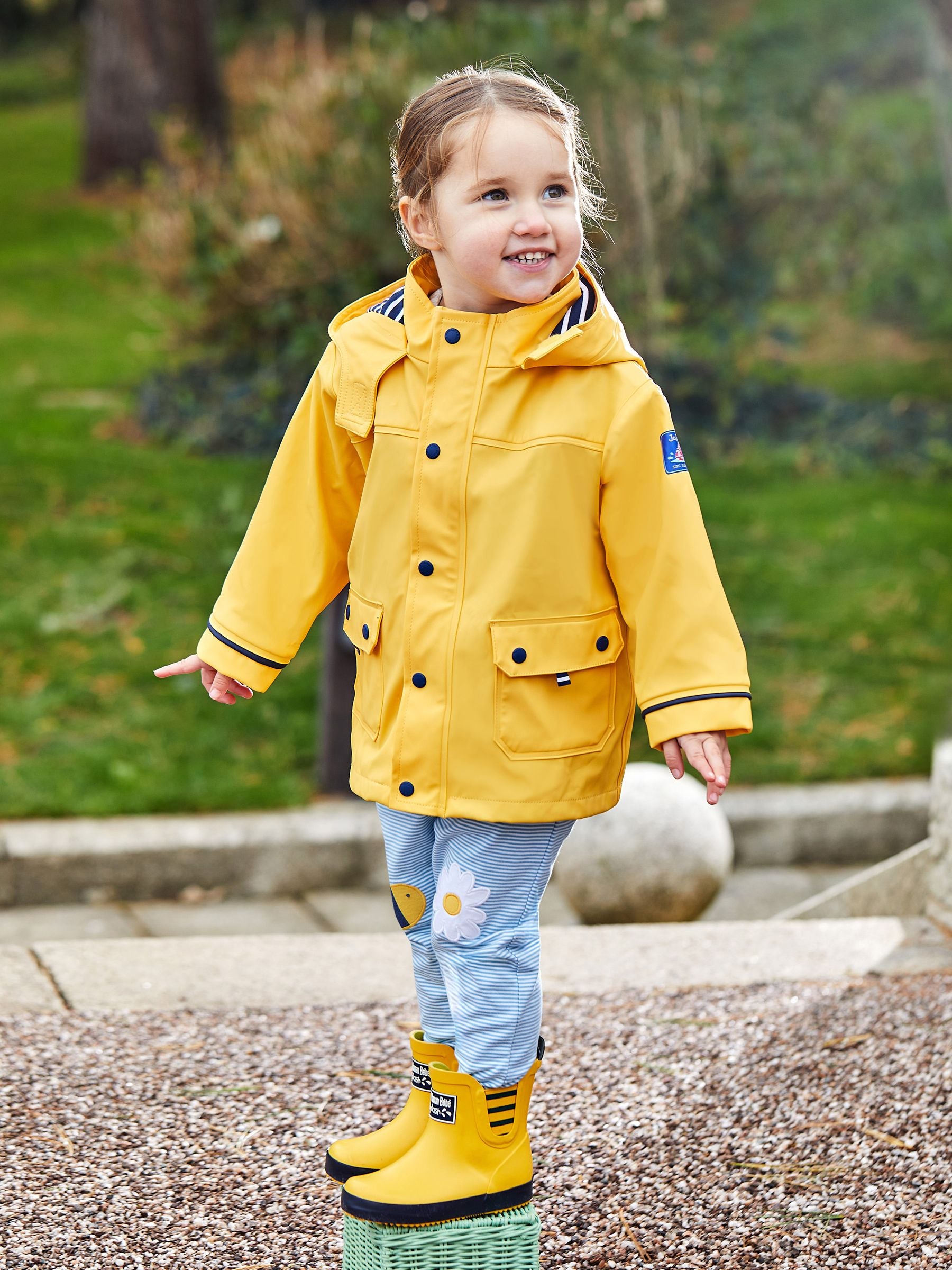 Dsiney Kidz - JoJo Maman Bébé Mustard Yellow Waterproof Fisherman's Jacket image 1