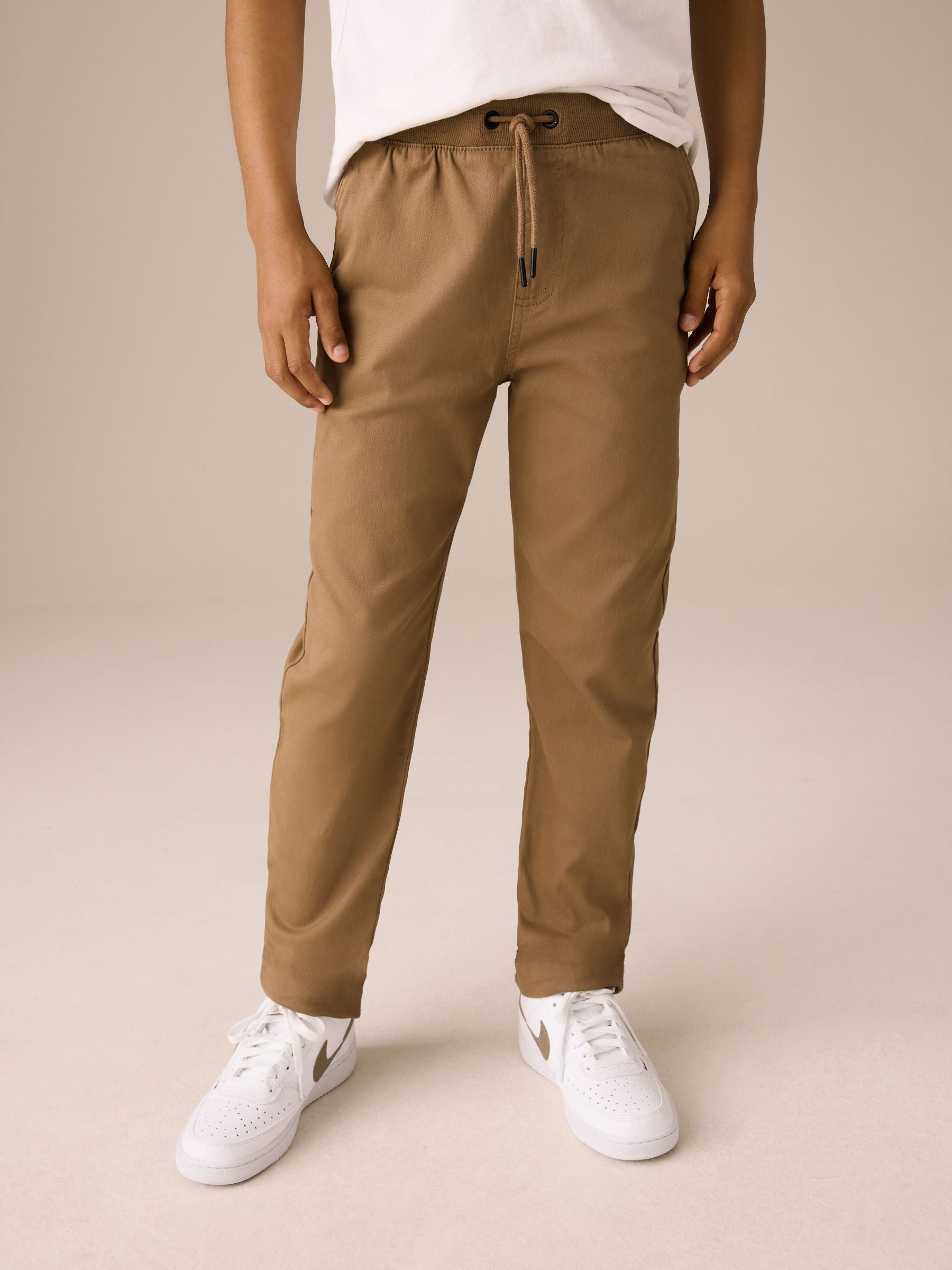 Dsiney Kidz - Tan Brown Regular Fit Rib Waist Pull-On Trousers (3-16yrs) image 1