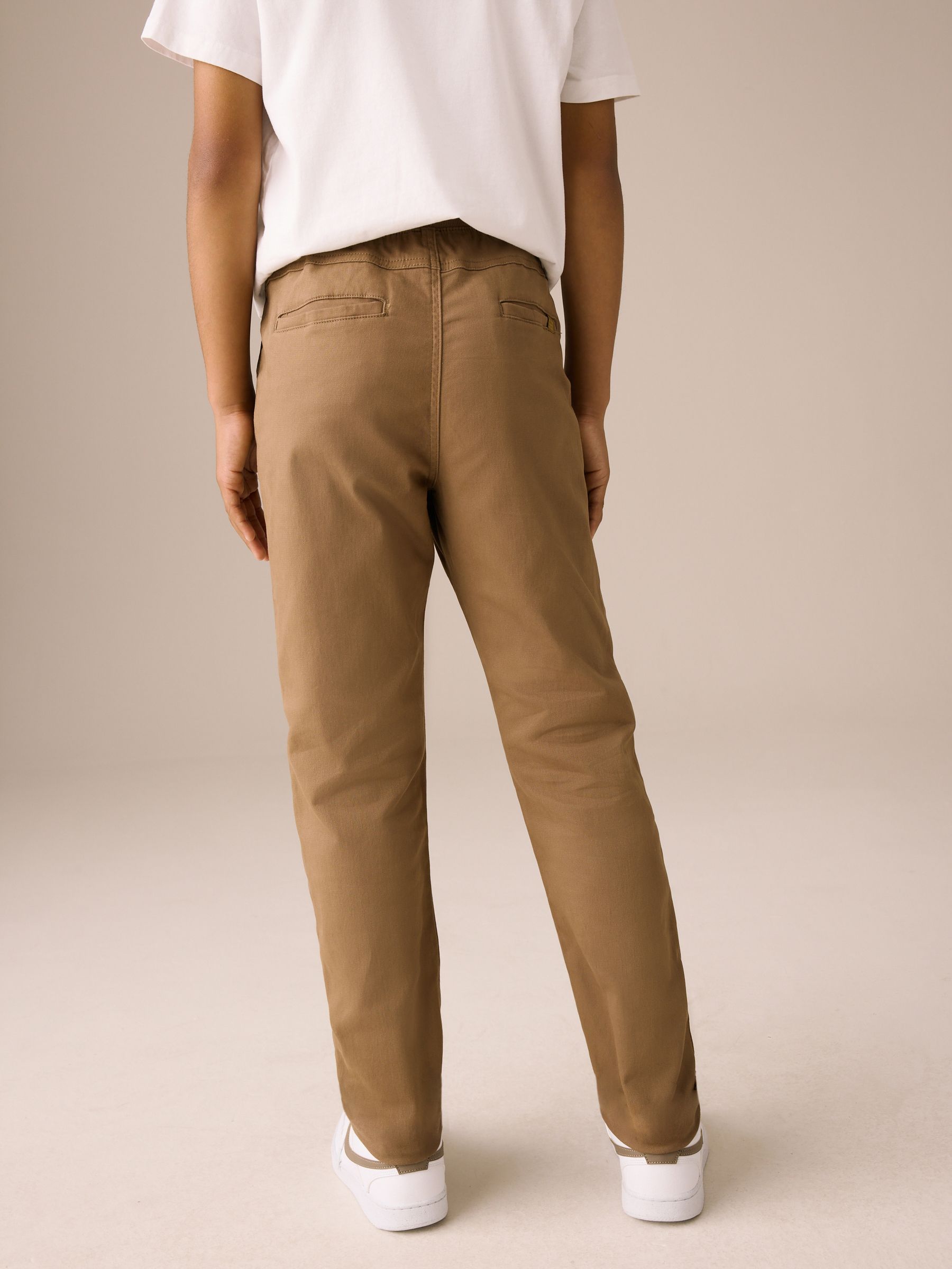 Dsiney Kidz - Tan Brown Regular Fit Rib Waist Pull-On Trousers (3-16yrs) image 3