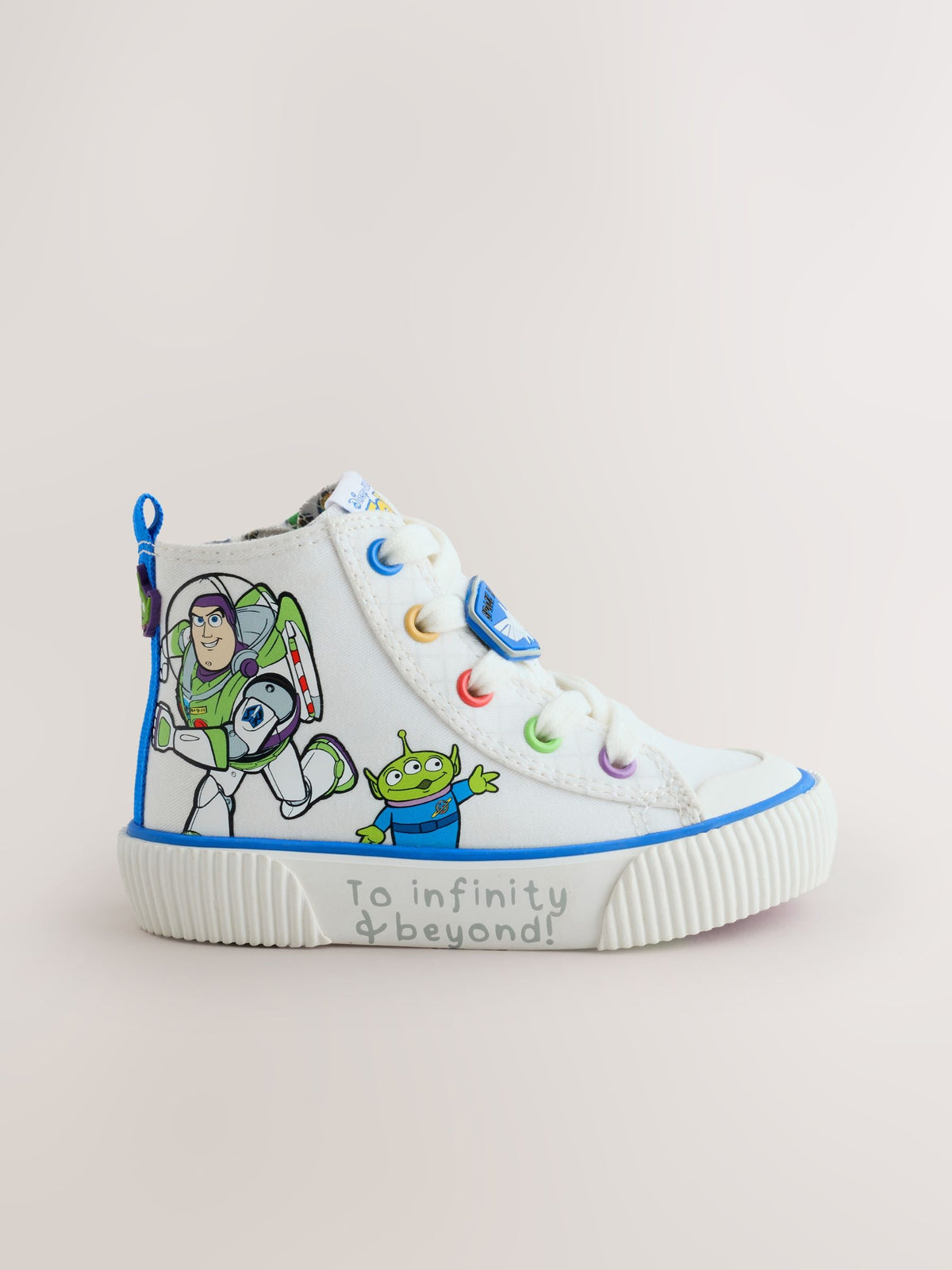 White Toy Story Lace up Hi-Top Trainers - image 2