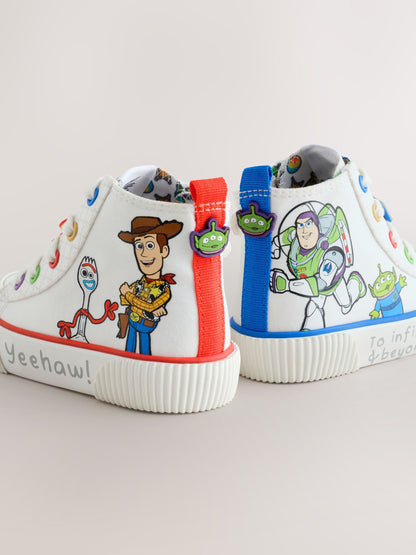 White Toy Story Lace up Hi-Top Trainers - image 3