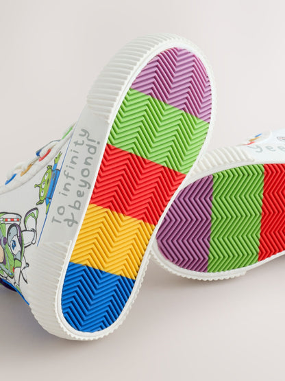 White Toy Story Lace up Hi-Top Trainers - image 4