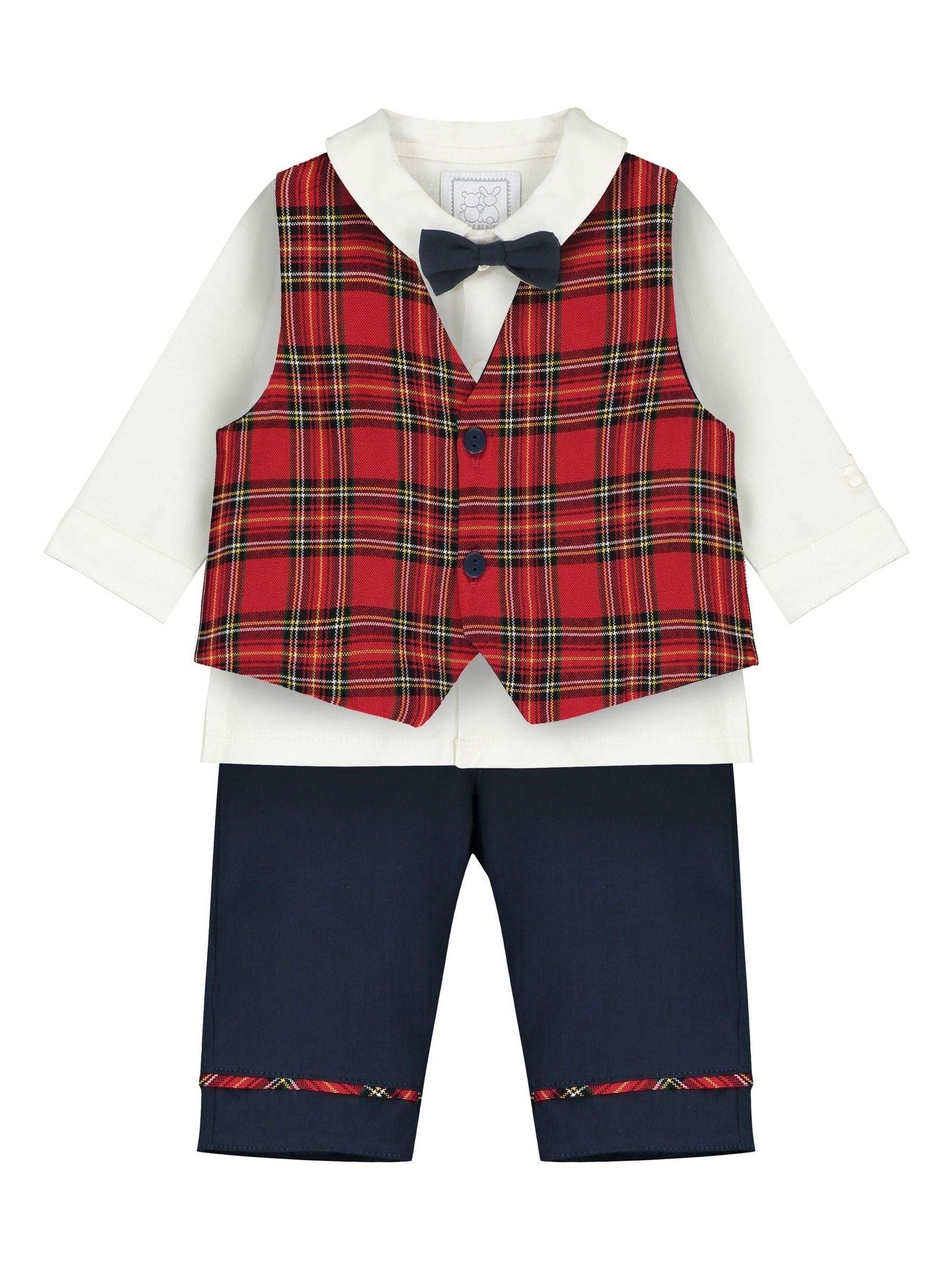 Emile Et Rose Blue Shirt Trousers And Waistcoat 100% Cotton Christmas Set image 2