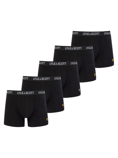 Dsiney Kidz - Lyle & Scott Black Miller Underwear Boxer Trunks 5 Pack image 1