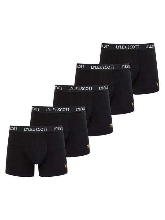 Disney Kidz - Lyle & Scott Black Miller Underwear Boxer Trunks 5 Pack image 1