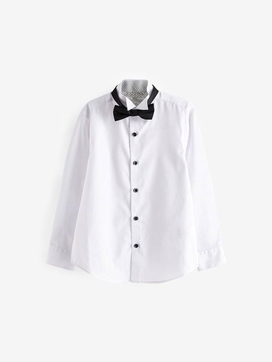 Dsiney Kidz - White Long Sleeve Smart Shirt with Bowtie (3-16yrs) image 1