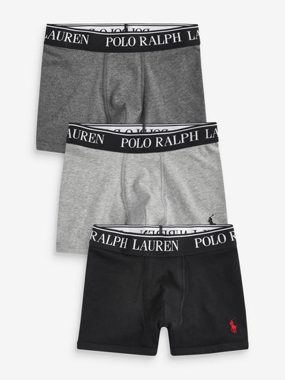 Dsiney Kidz - Polo Ralph Lauren Grey Cotton Stretch Logo Boxers 3 Pack image 1