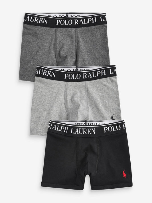 Disney Kidz - Polo Ralph Lauren Grey Cotton Stretch Logo Boxers 3 Pack image 1
