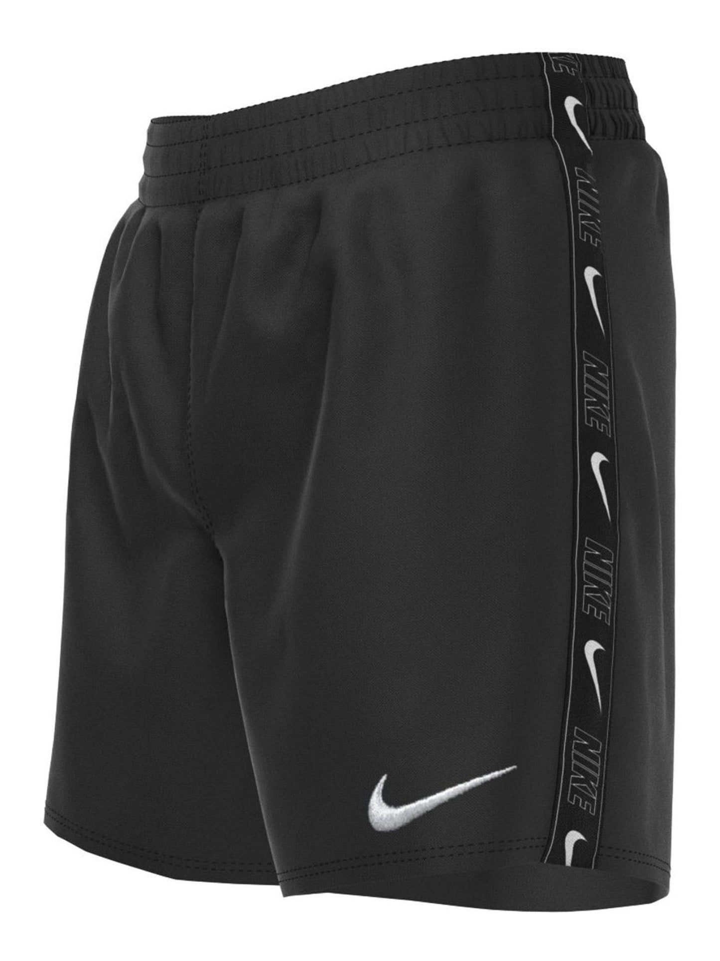 Nike Black 4 Inch Swim Logo Tape 4 Inch Volley Shorts image 4