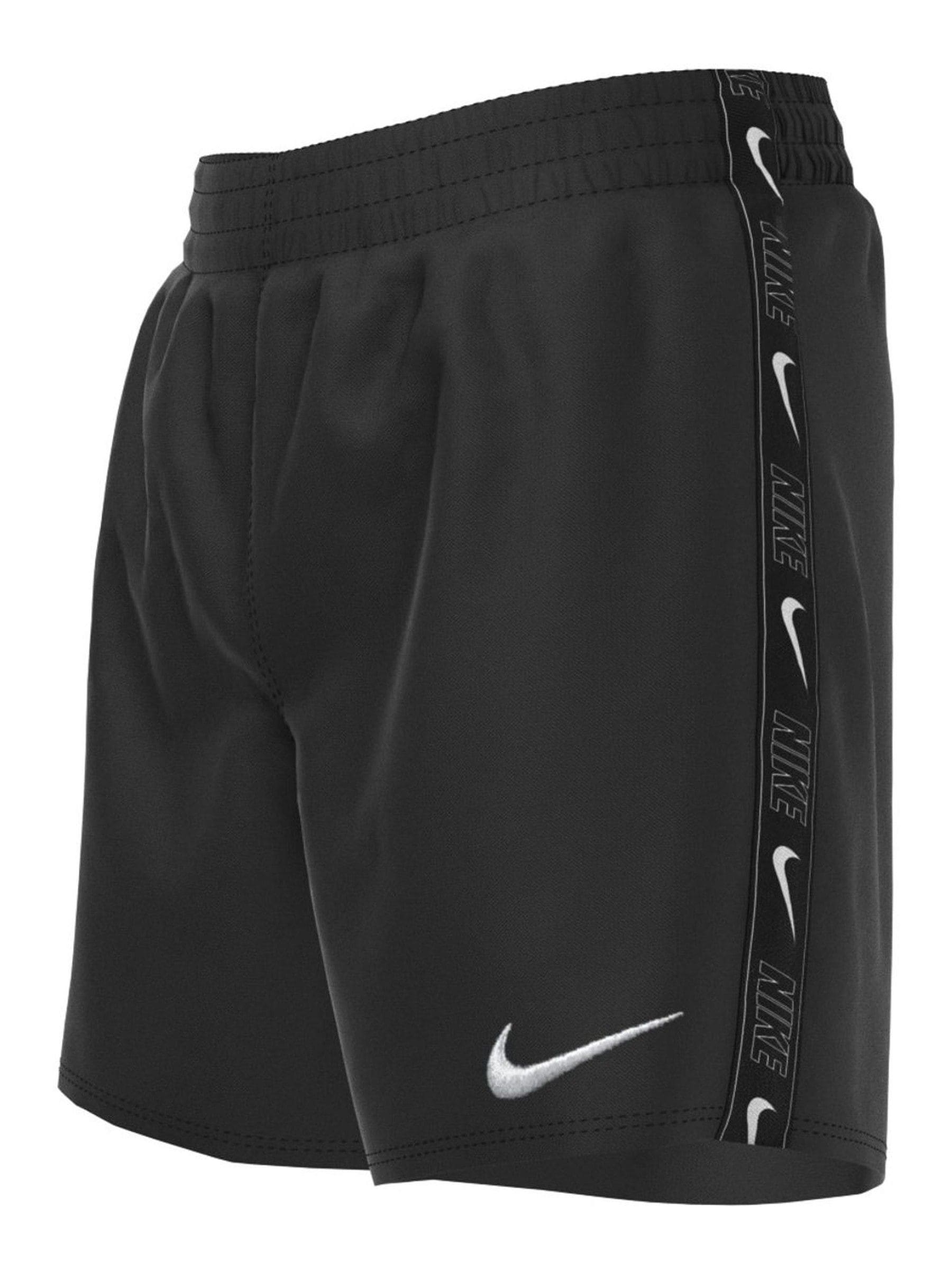 Nike Black 4 Inch Swim Logo Tape 4 Inch Volley Shorts image 4