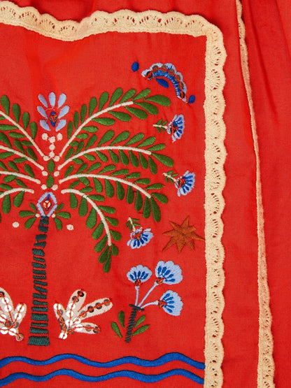 Monsoon Orange Charlie Taylor Palm Embroidered Dress image 3