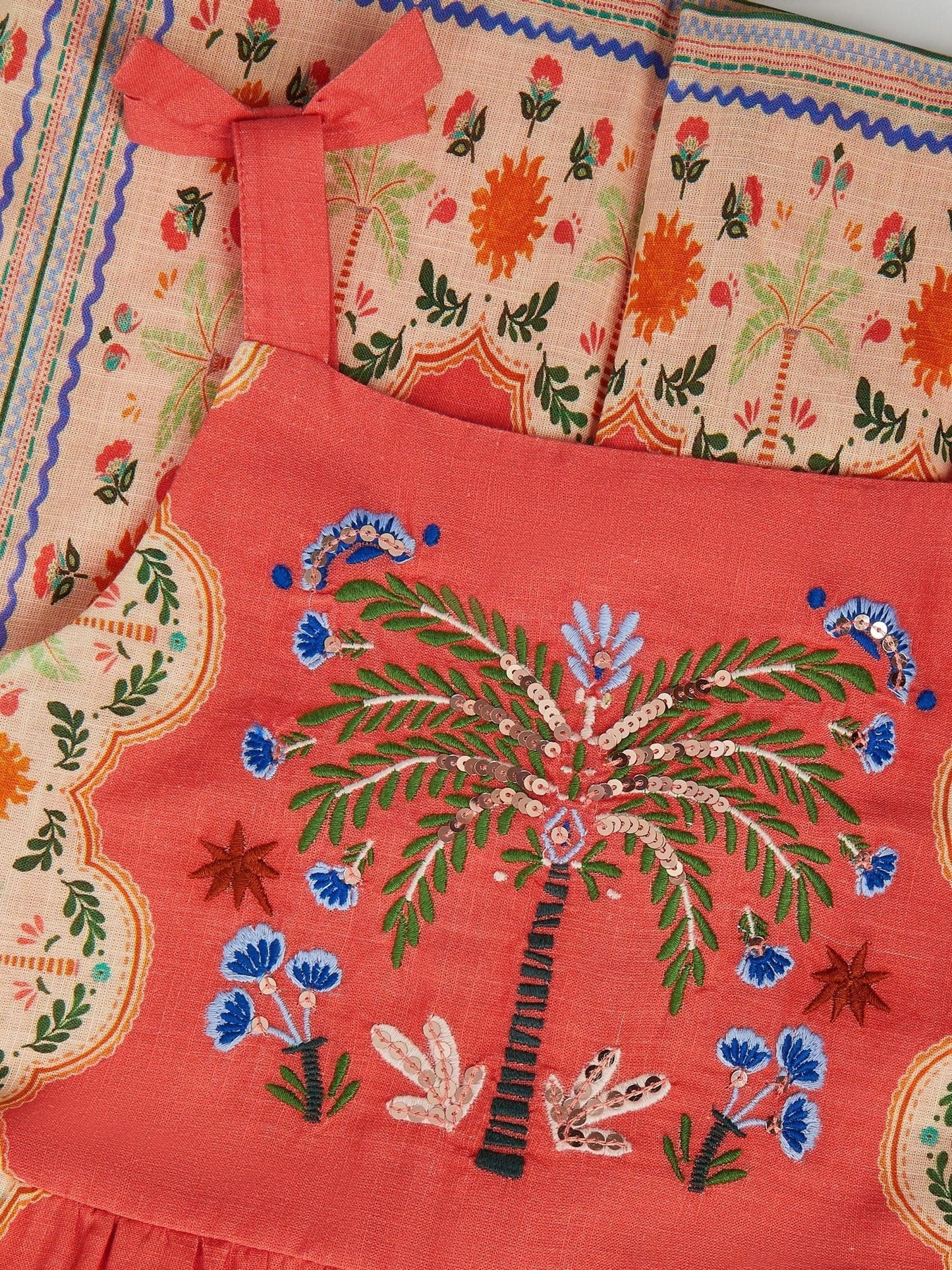 Monsoon Orange Charlie Taylor Palm Embroidered Jumpsuit image 3