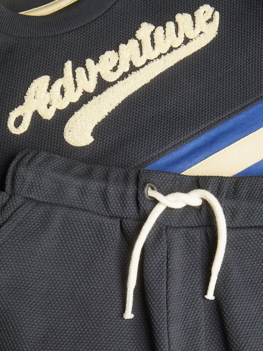 Monsoon Blue Stripe Jersey T-Shirt & Shorts Set image 2