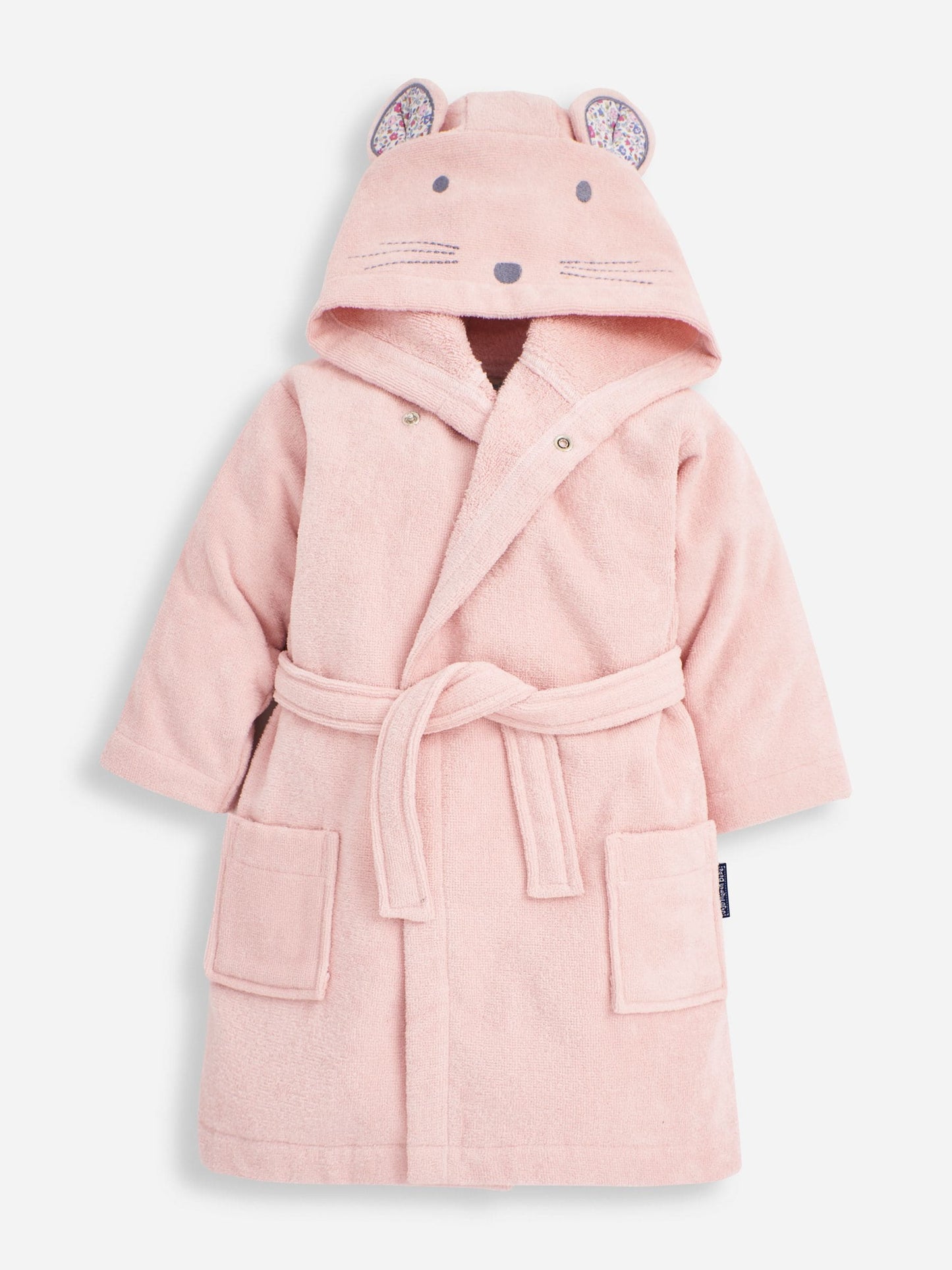 JoJo Maman Bébé Light Pink Mouse Cotton Towelling Robe image 4