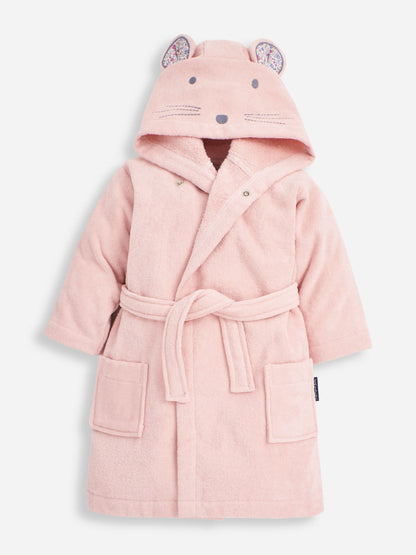 JoJo Maman Bébé Light Pink Mouse Cotton Towelling Robe image 4
