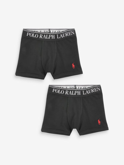 Dsiney Kidz - Polo Ralph Lauren Black Cotton Stretch Logo Boxers 2 Pack image 1