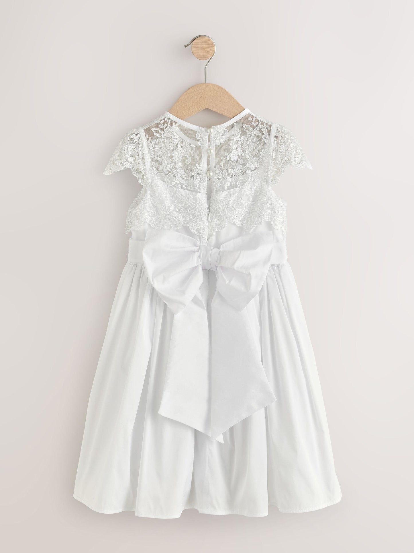 White Lace Bodice Flower Girl Bow Dress (3-16yrs) image 6