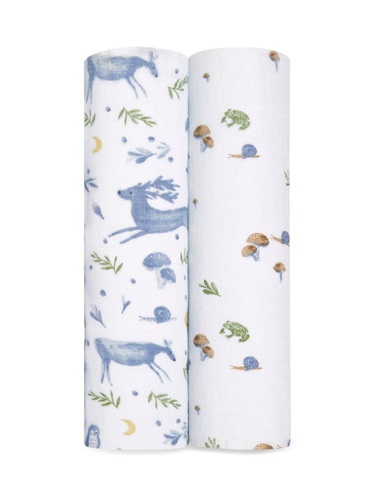 aden + anais Blue Cotton Muslin Blankets 2 Pack image 1