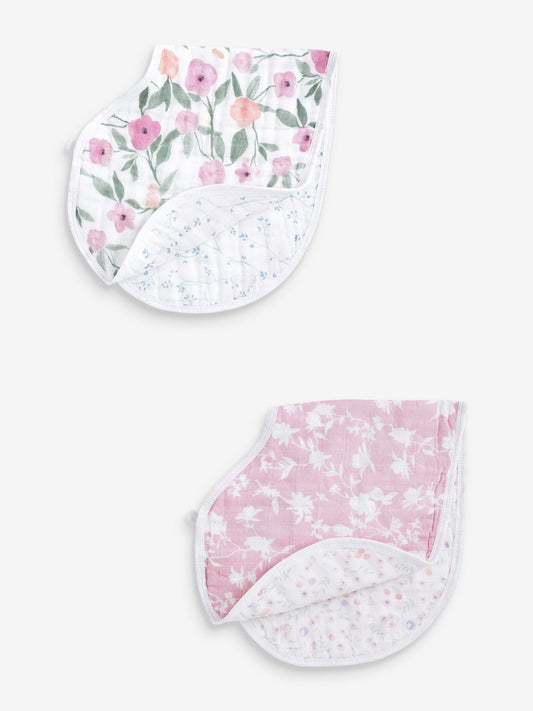 aden + anais Natural 100% Cotton Muslin Ma Fleur Burpy Bibs 2 Pack image 1