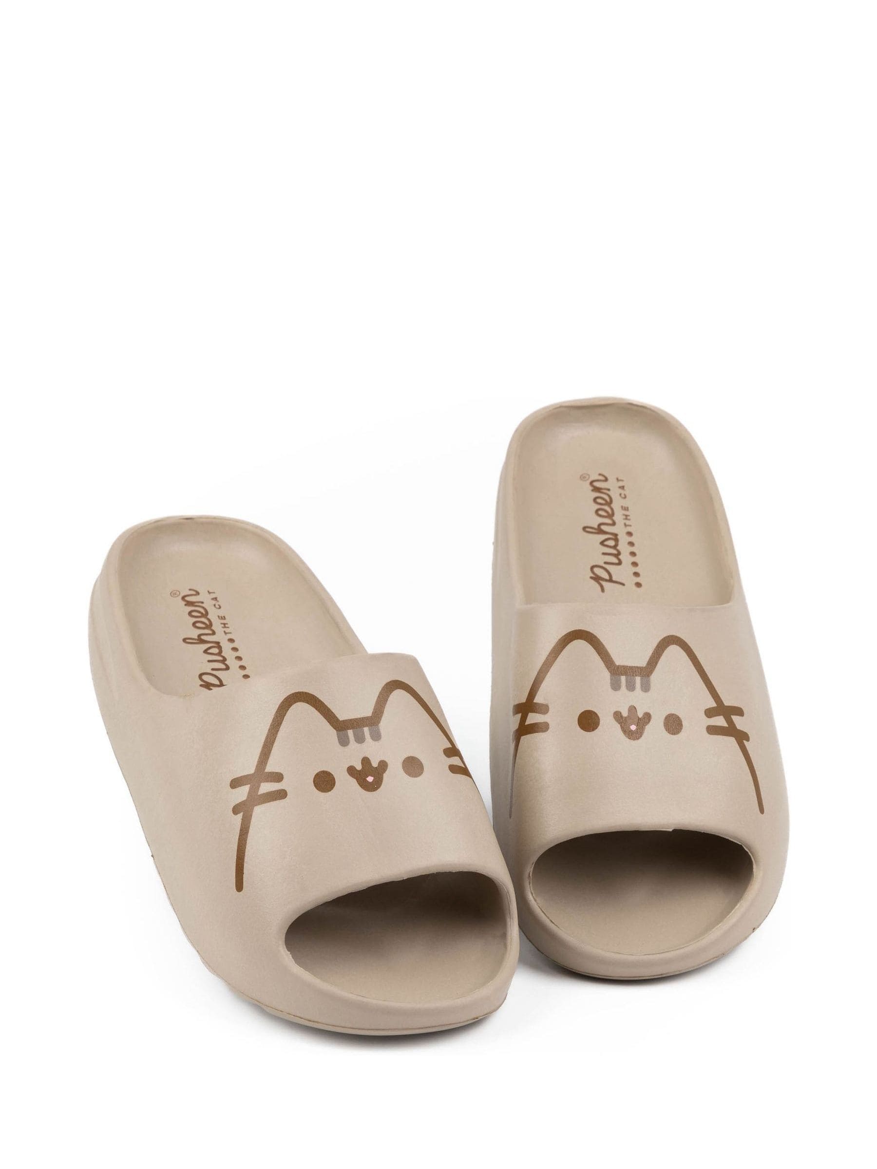 Vanilla Underground Beige Girls Pusheen Sliders image 1