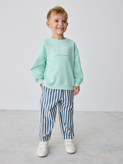 Baker by Ted Baker White Graphic Top and Striped Trouser Set - image 1