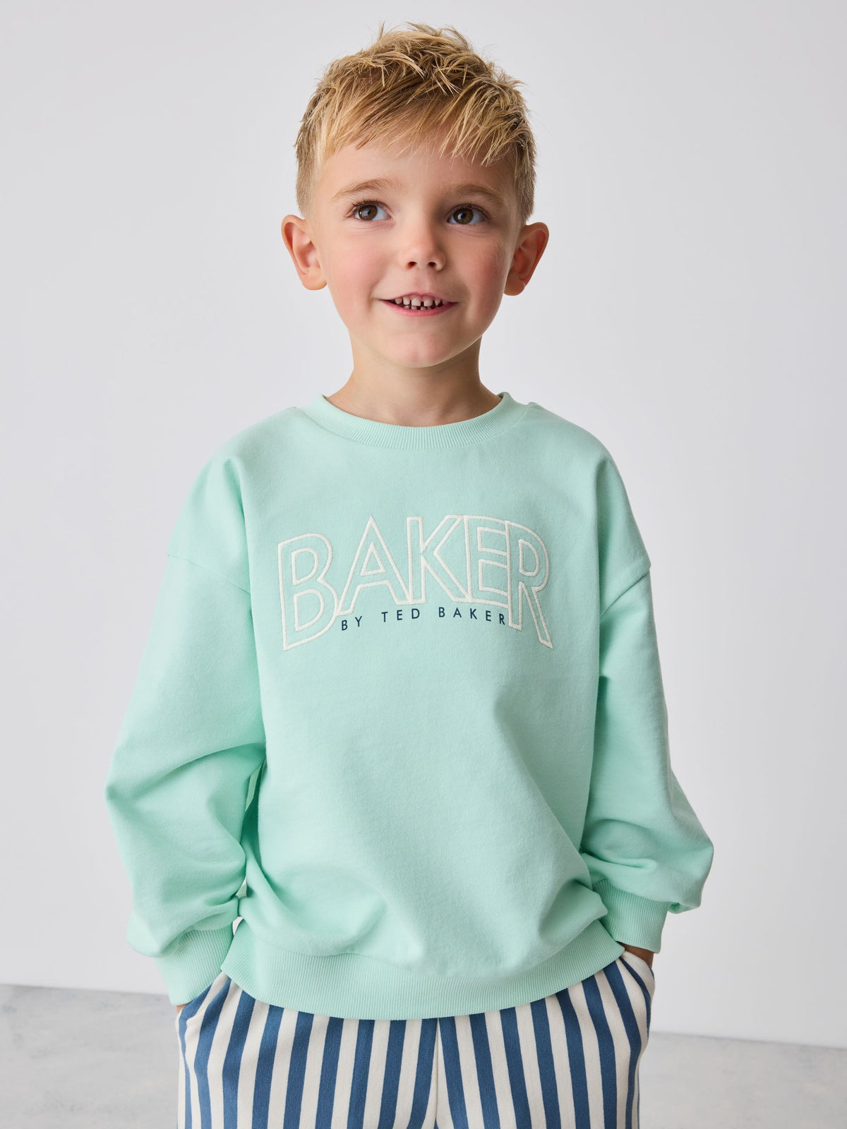 Baker by Ted Baker White Graphic Top and Striped Trouser Set - image 3