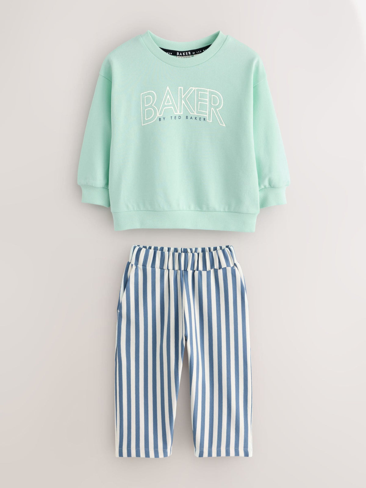 Baker by Ted Baker White Graphic Top and Striped Trouser Set - image 7