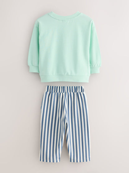 Baker by Ted Baker White Graphic Top and Striped Trouser Set - image 8