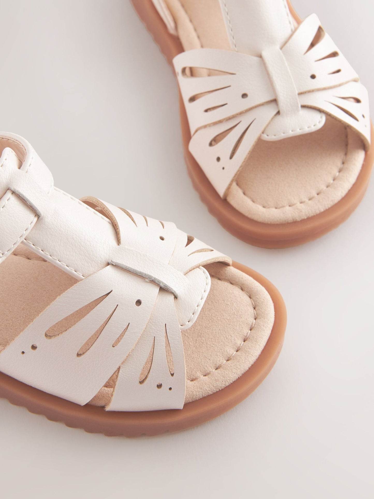Cream White Ankle Strap Sandals image 4