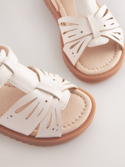 Cream White Ankle Strap Sandals image 4
