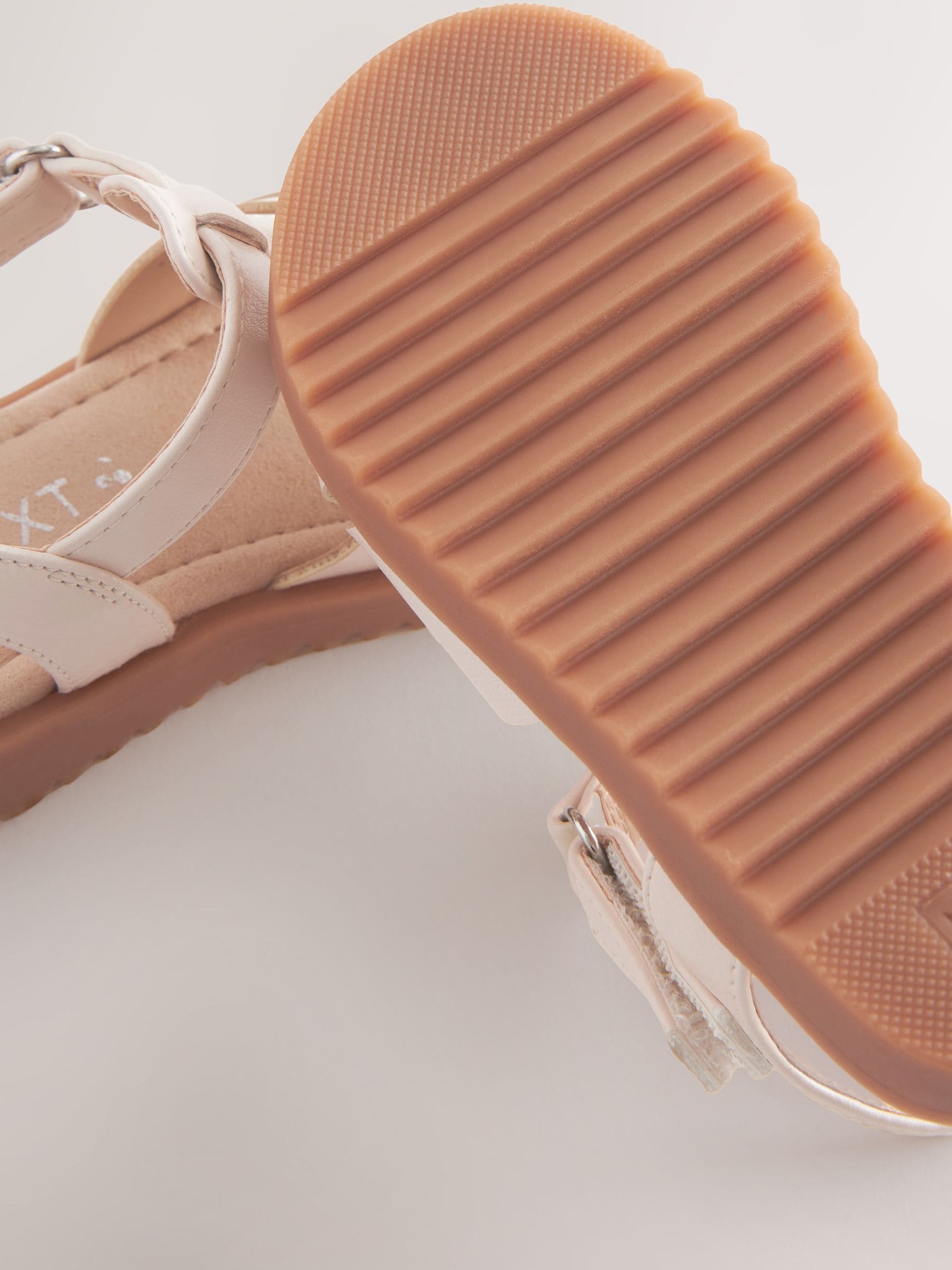 Cream White Ankle Strap Sandals image 5