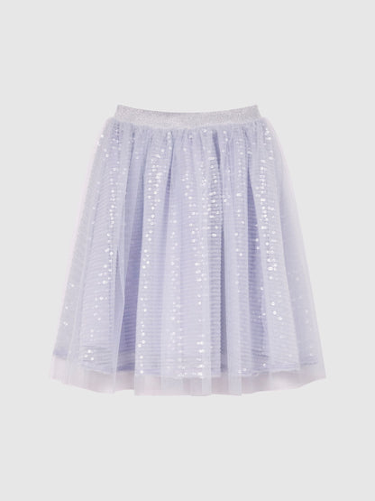 Reiss Lilac Charlotta 9-12 yrs Sequin Midi Skirt image 2