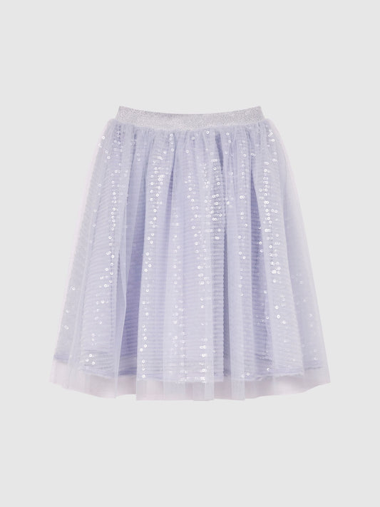 Reiss Lilac Charlotta 9-12 yrs Sequin Midi Skirt image 2
