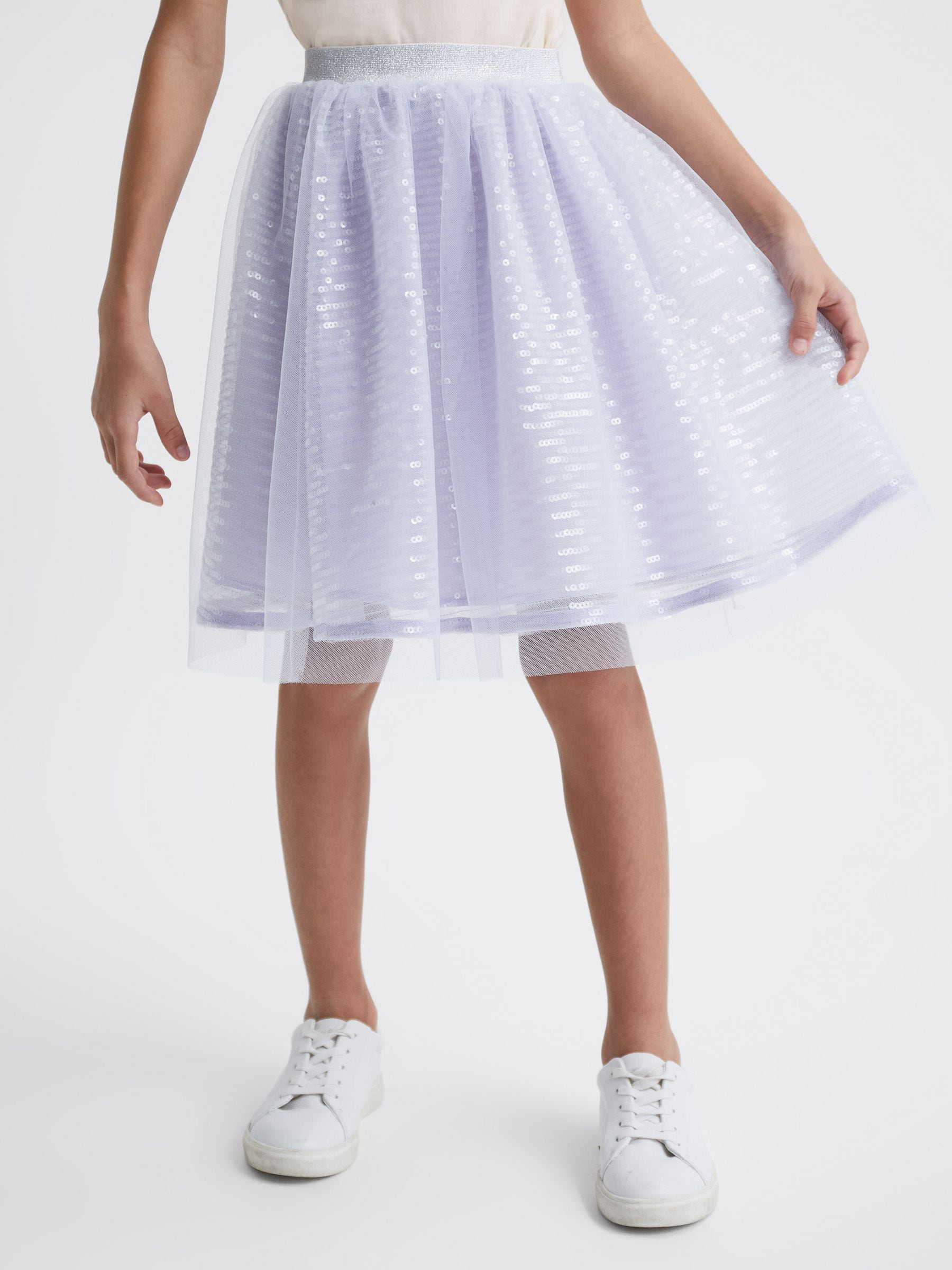 Reiss Lilac Charlotta 9-12 yrs Sequin Midi Skirt image 3